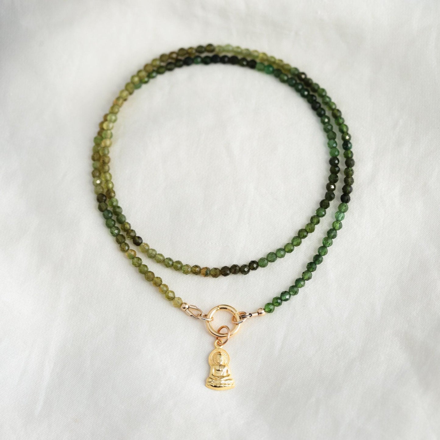 Green Tourmaline Carabiner Necklace