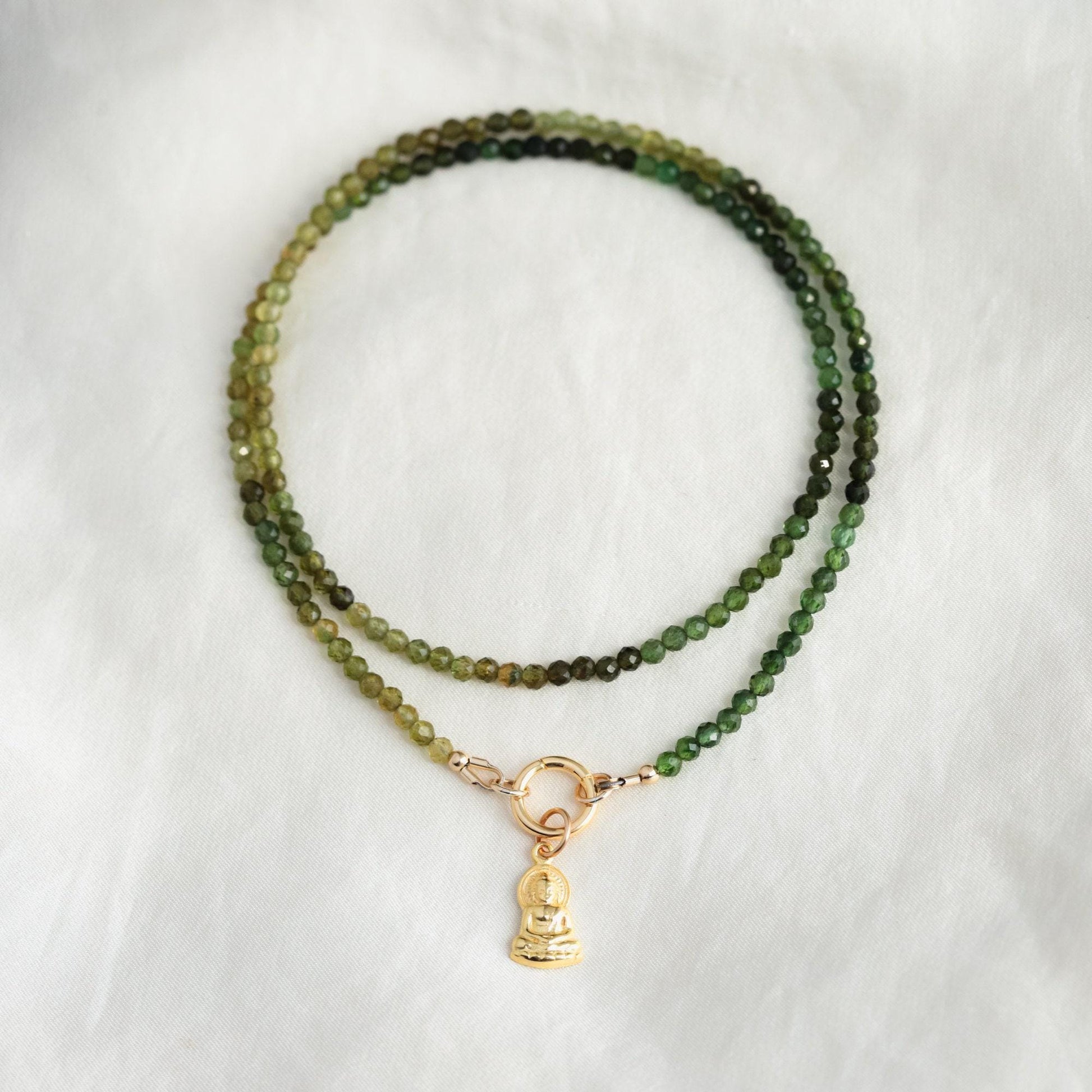 Green Tourmaline Carabiner Necklace