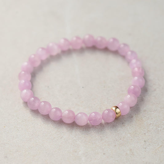 Kunzite bracelet | natural genuine kunzite [EBKM1000] | gold kunzite bracelet | women's gemstone bracelet love | genuine kunzite