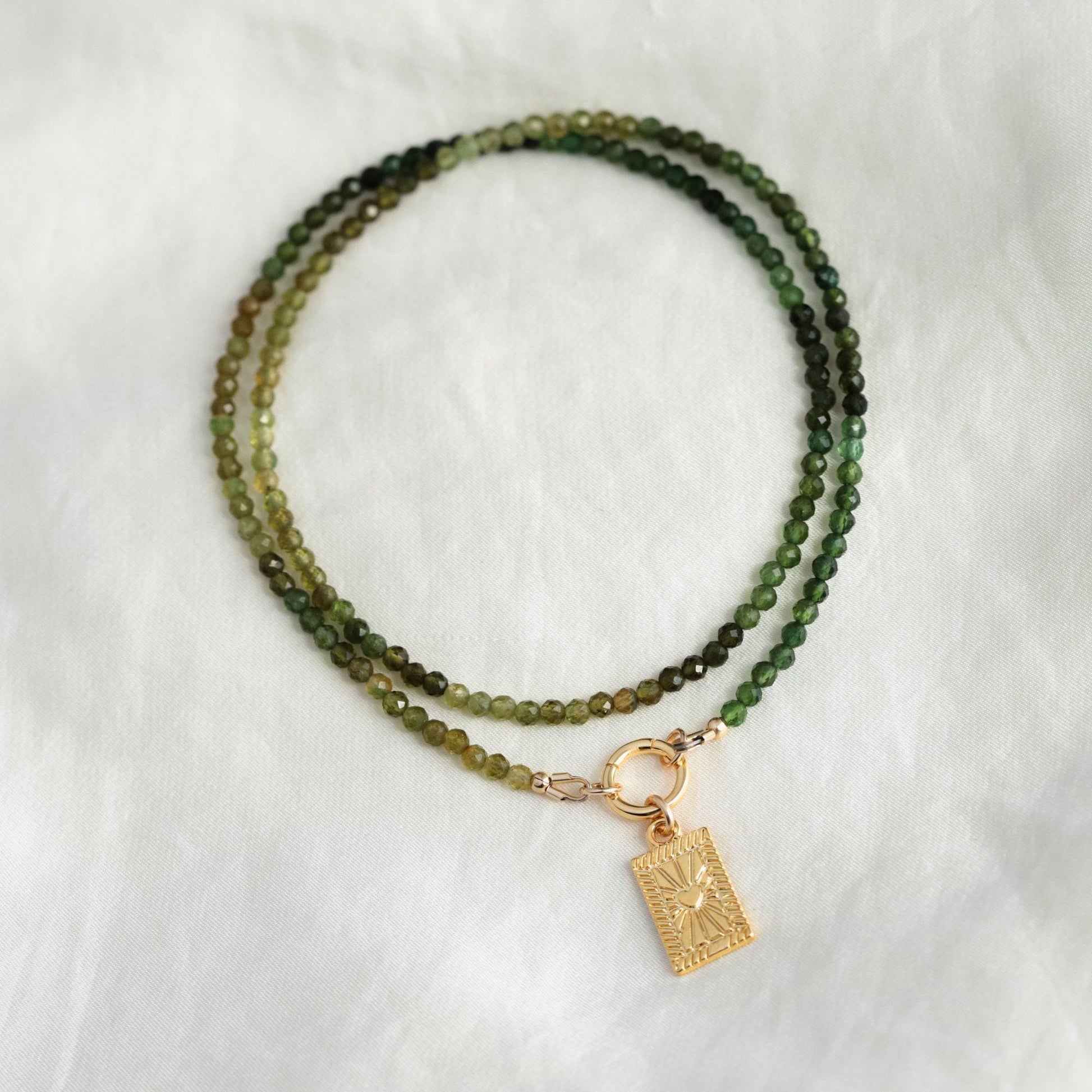 Green Tourmaline Carabiner Necklace