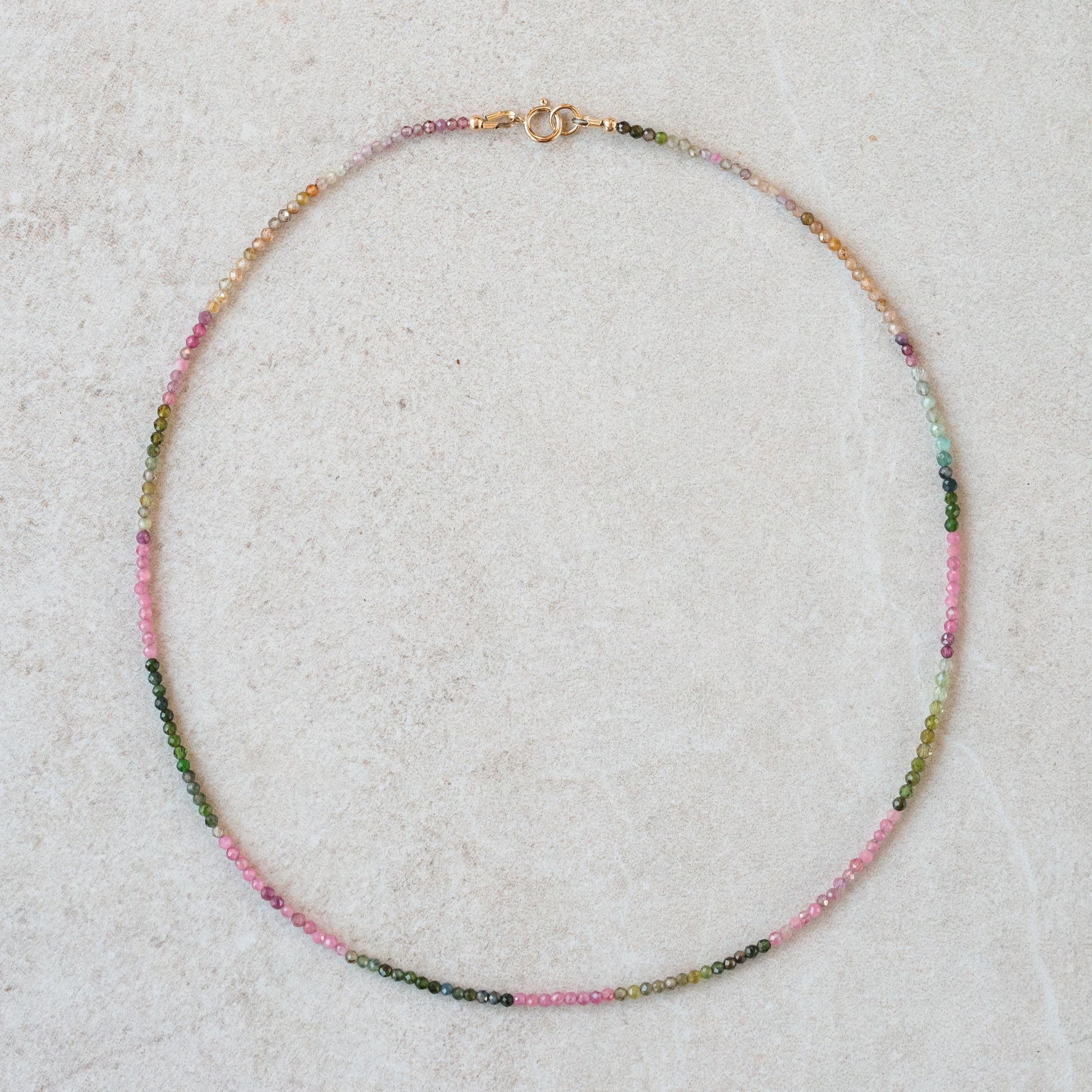 Mixed Tourmaline Necklace - 14K
