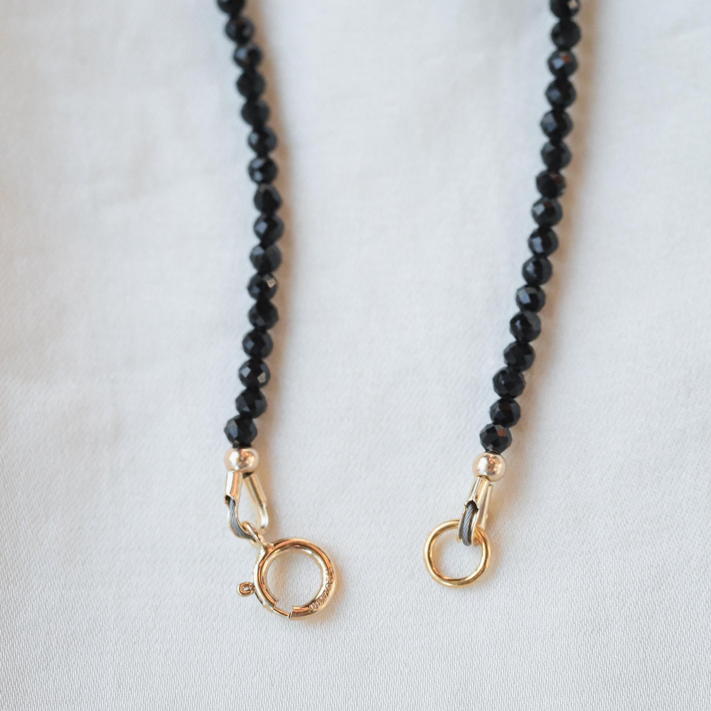 14K GOLD tourmaline | black tourmaline choker | [ENBM1923] black tourmaline necklace | black tourmaline choker | black gold jewelry