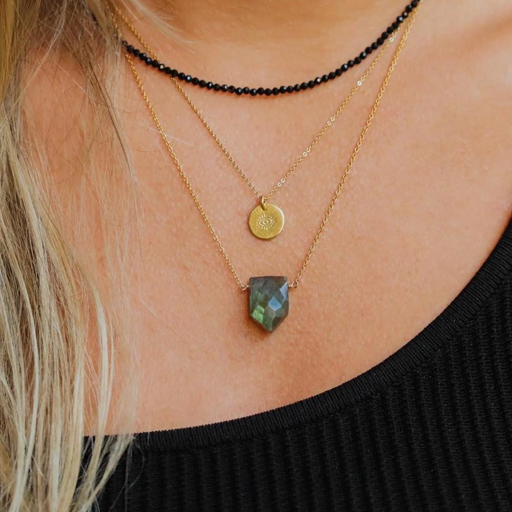 14K GOLD tourmaline | black tourmaline choker | [ENBM1923] black tourmaline necklace | black tourmaline choker | black gold jewelry