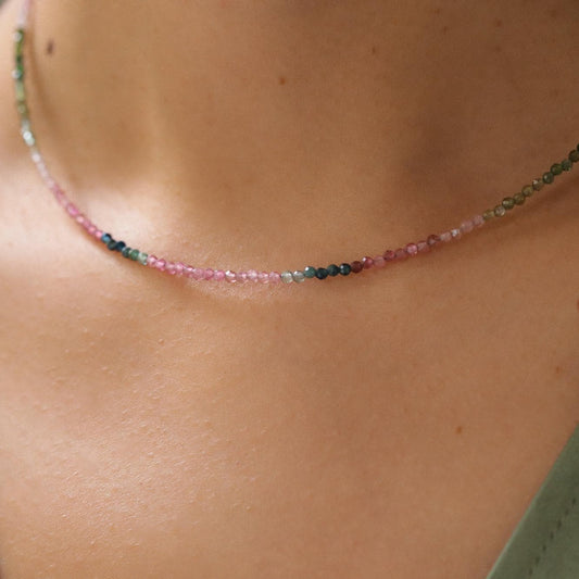 Mixed Tourmaline Necklace - 14K