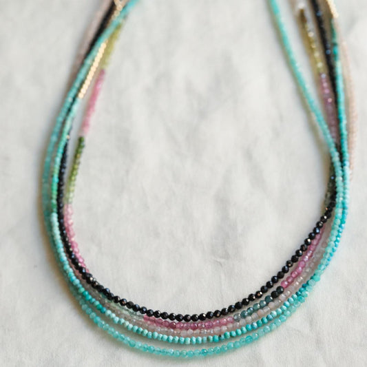 Mixed Tourmaline Necklace - 14K
