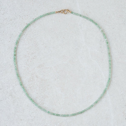 Aventurine necklace, 2mm beaded aventurine necklace, aventurine [ENTM1498] beaded choker, dainty aventurine necklace, aventurine
