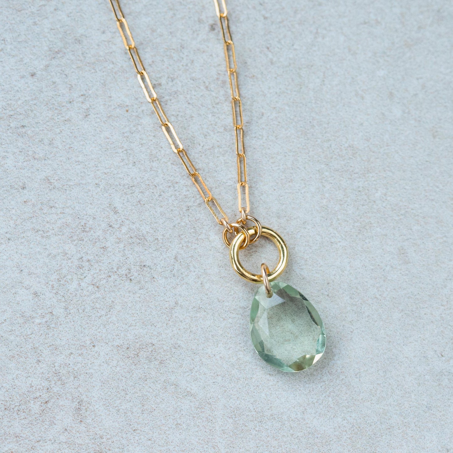 Green amethyst pendant Necklace, Green amethyst necklace, Green amethyst jewelry, 14K gold filled Green amethyst *md