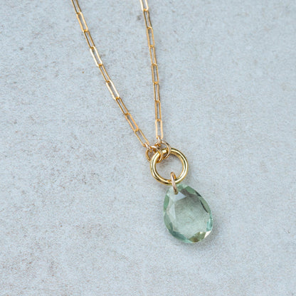 Green amethyst pendant Necklace, Green amethyst necklace, Green amethyst jewelry, 14K gold filled Green amethyst *md