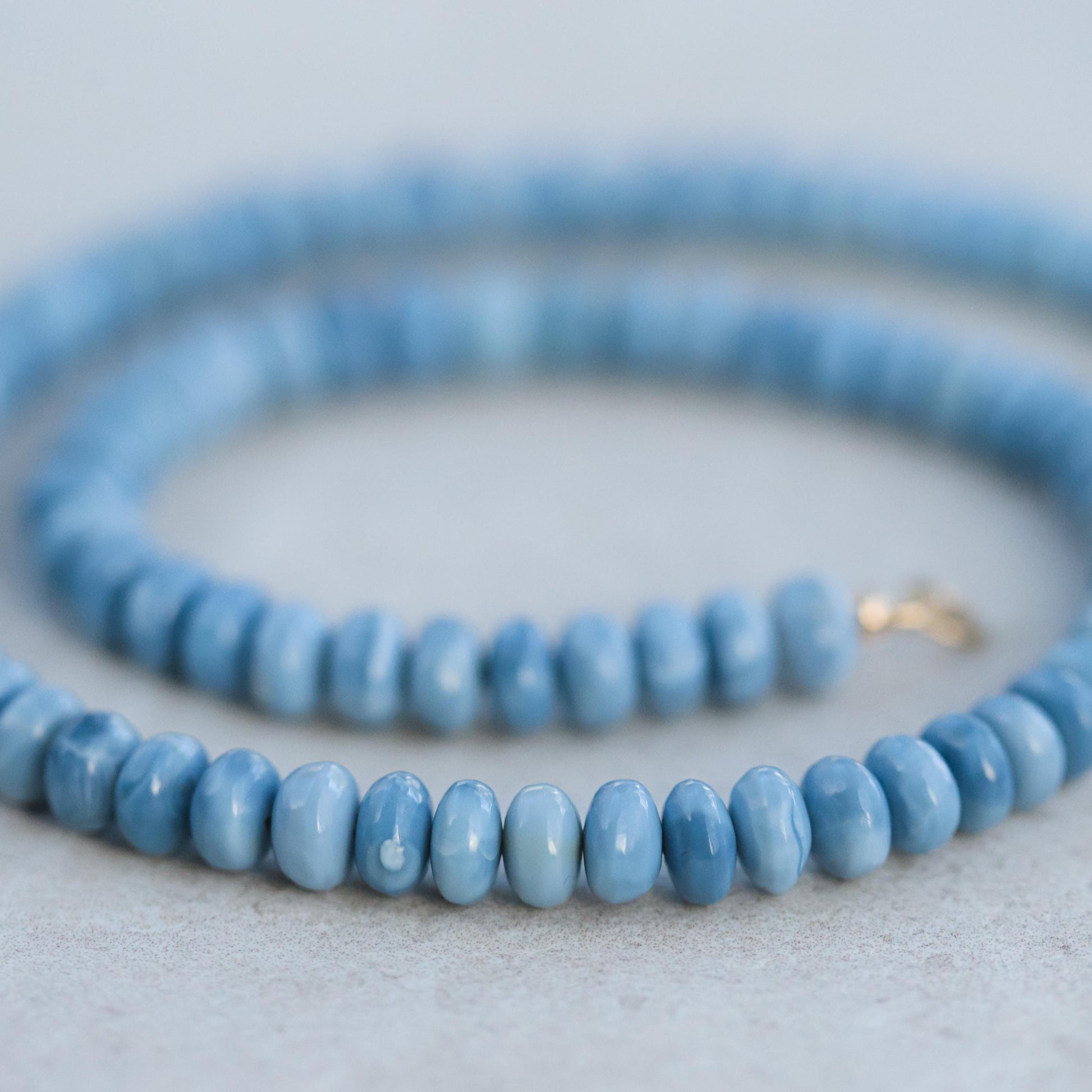 Blue Opal Necklace - 14K
