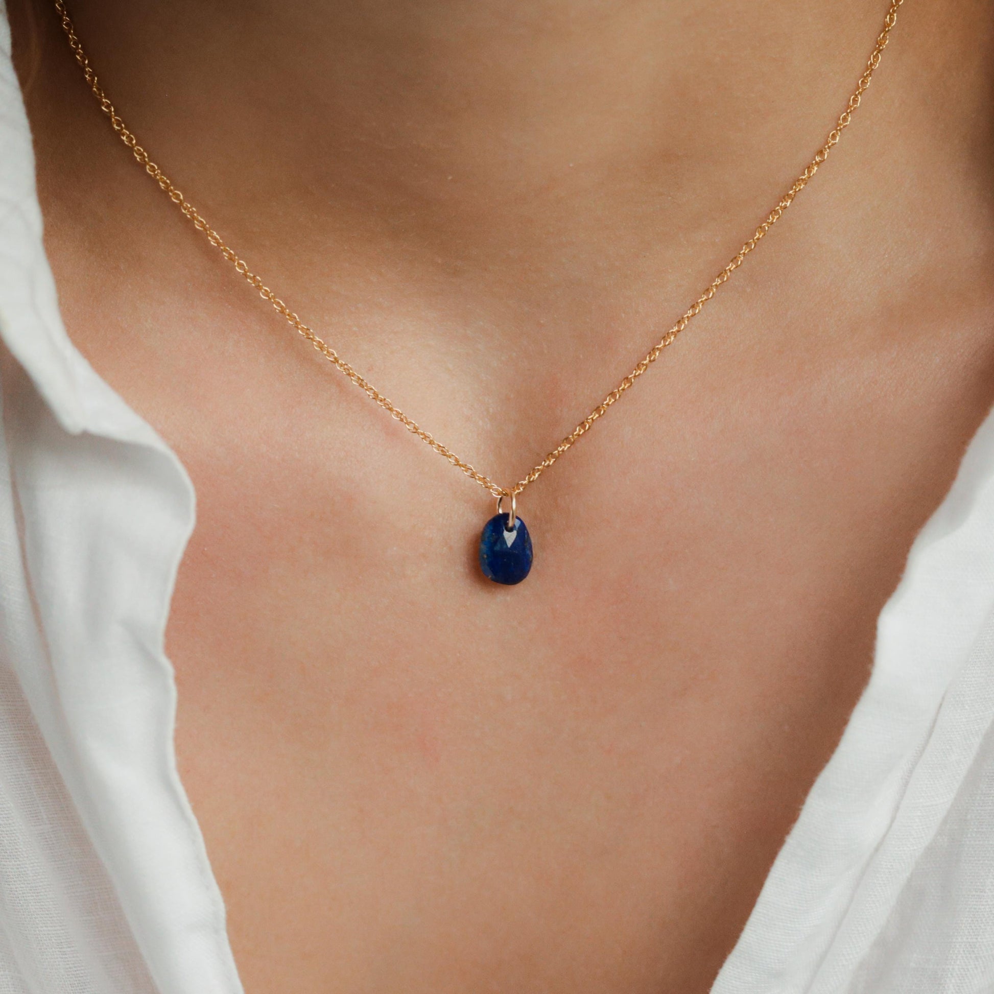 14K GOLD Lapis Lazuli pendant, Lapis Lazuli, [EPLM1699] Genuine Lapis Lazuli Jewelry, 14K gold filled Lapis Lazuli necklace *BSS
