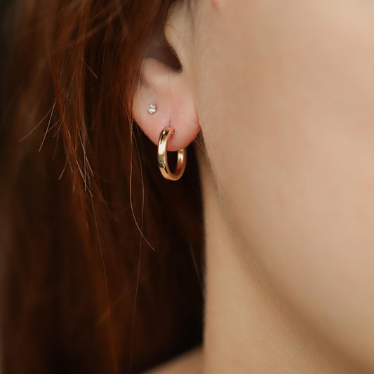 14K Gold Filled Hoops, Large Gold Hoops, Gold Hoop Earrings [EECP1092], Everyday Hoops, Hoops for Charms