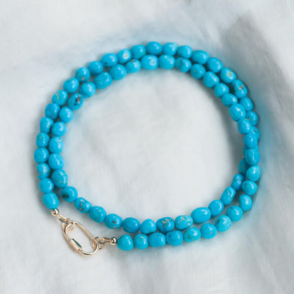 Sleeping Beauty Turquoise Necklace, Arizona Round Turquoise, [ENSM1514] Turquoise Jewelry, December | Genuine turquoise