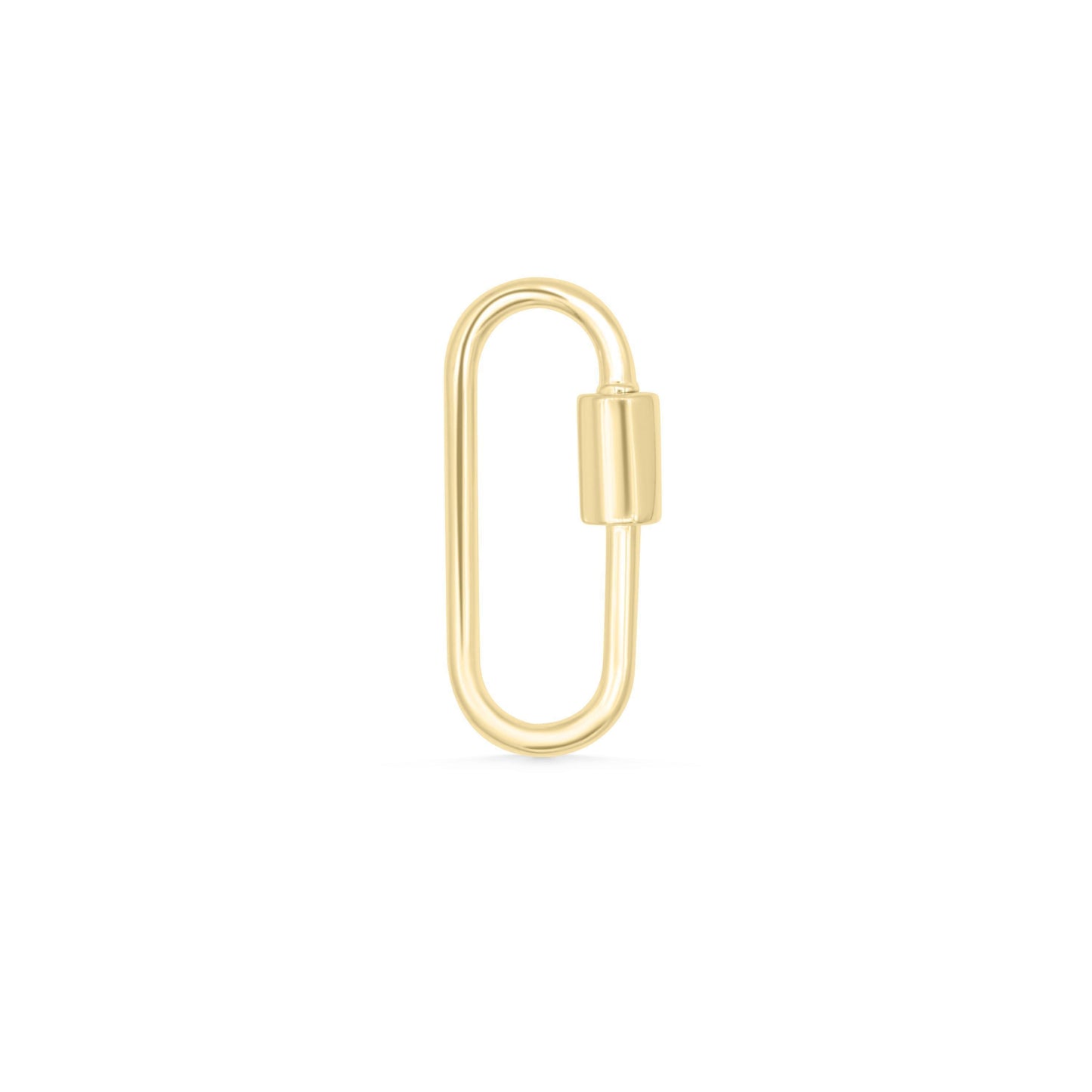 Gold Vermeil Carabiner Clasp, Large Screw Lock Charm Holder, 25mm Necklace Connector, Interchangeable Pendant Holder, Jewelry Clasp