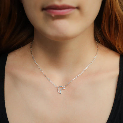 Carabiner Sterling silver, Paperclip Chain Necklace, [ENSP1027] sterling silver carabiner necklace, everyday sterling silver necklace