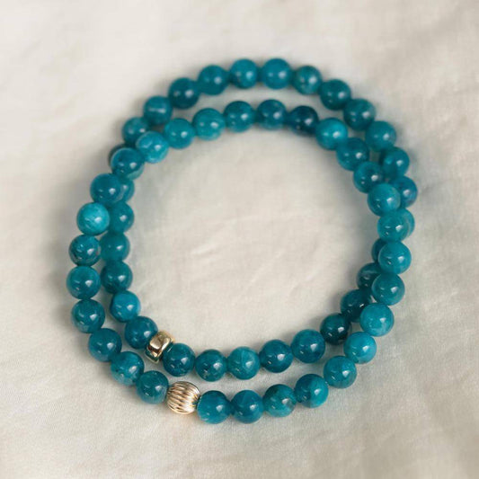 Neon Blue Apatite - 14K