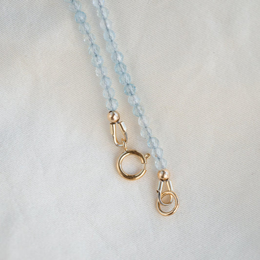 Solid 14K gold Blue Topaz | dainty blue topaz gold | November birthstone necklace | genuine blue topaz jewelry | blue topaz AAA necklace