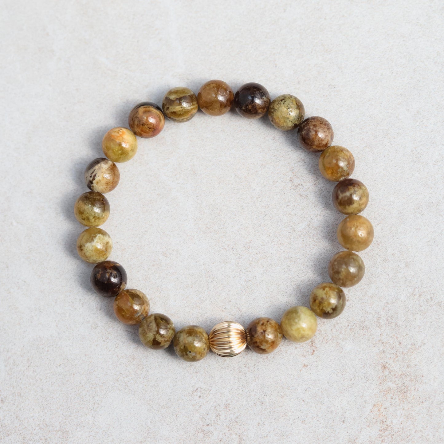 14K GOLD Green Garnet Bracelet - January Birthday Gift, Garnet8mm bracelet, [EBGM1106] 14K gold Garnet Jewelry, green garnet