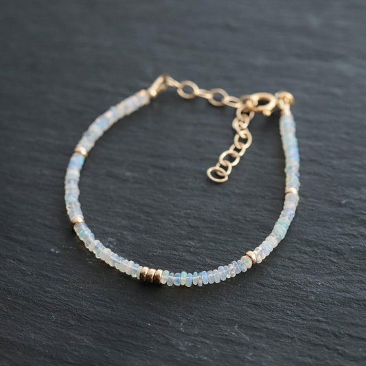 Ethiopian Welo Opal Dainty Bracelet. Flashy opal bracelet [EBEP1131]| AAA Quality Genuine Opal Delicate *bss *G
