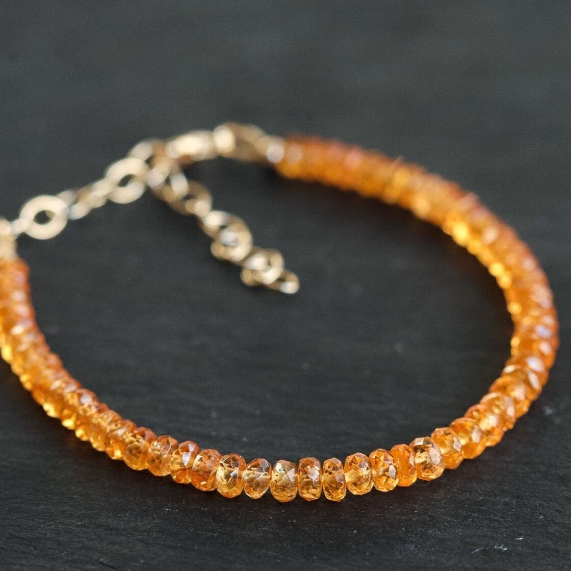 Spessartite Garnet Bracelet - 14K