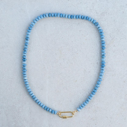 Blue Opal Carabiner Necklace