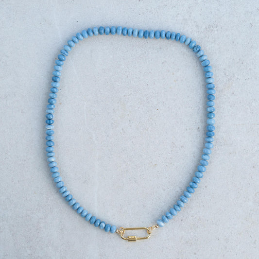 Blue Opal Carabiner Necklace