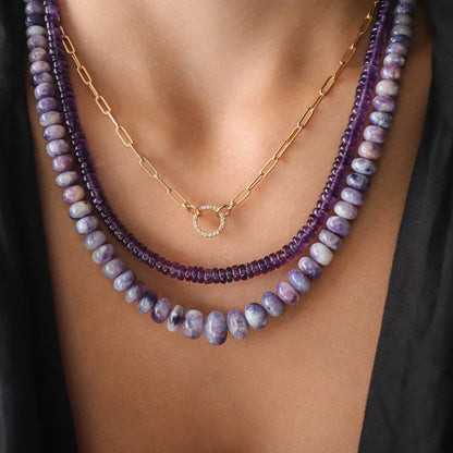 Charm holder - 3 microns gold vermeil, white topaz CB