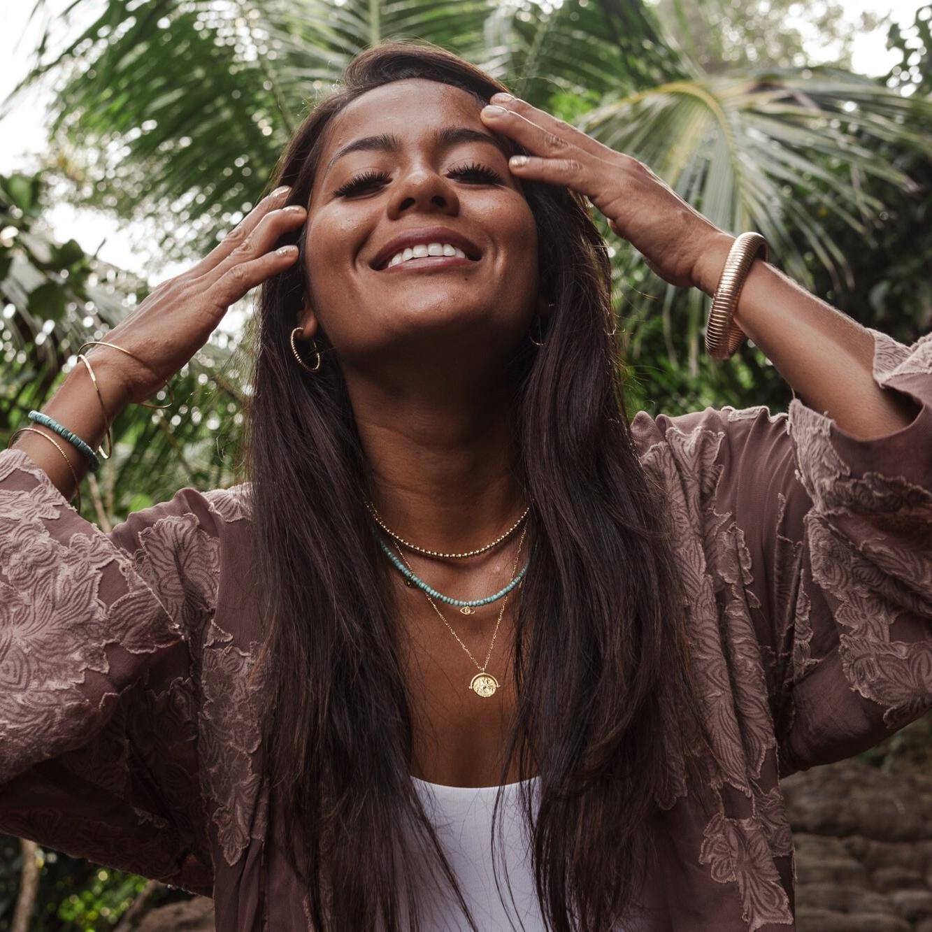 Turquoise Evil Eye Necklace - 14K