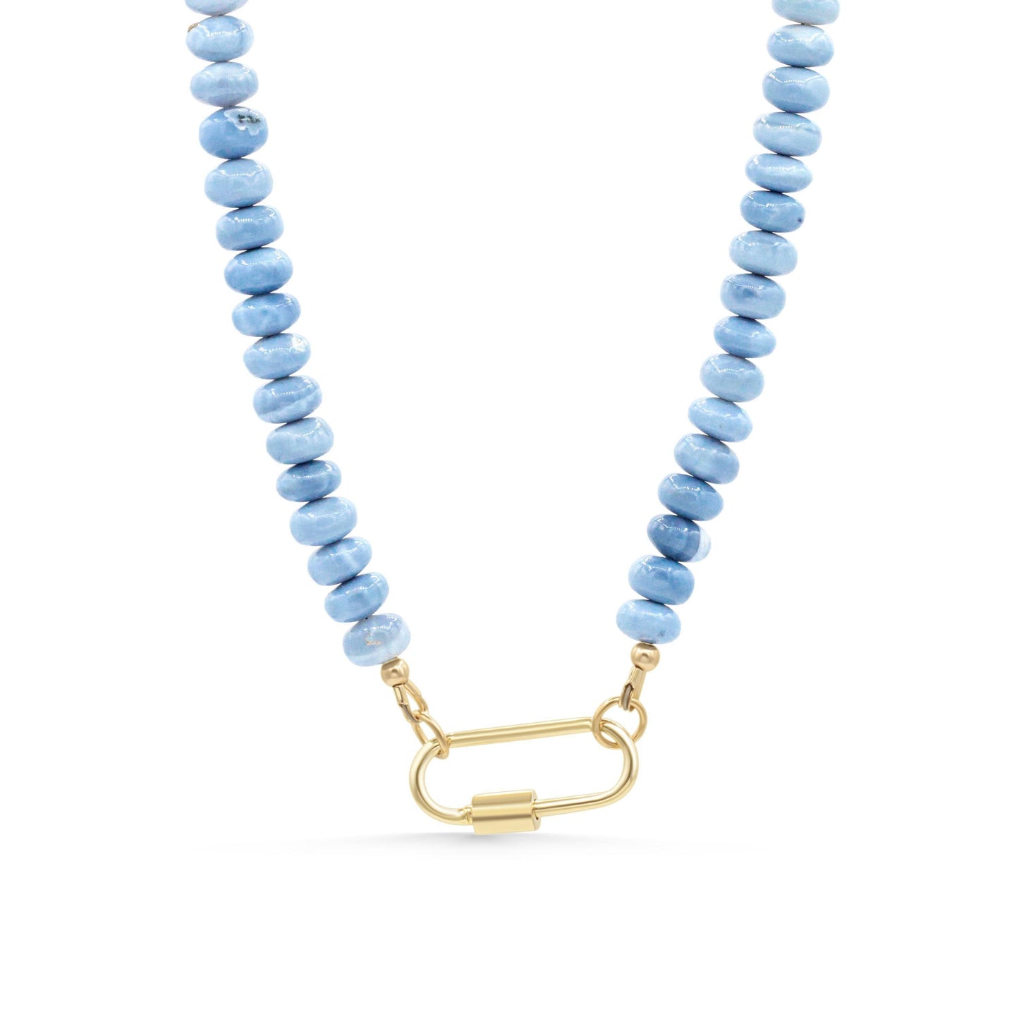 Blue Opal Carabiner Necklace