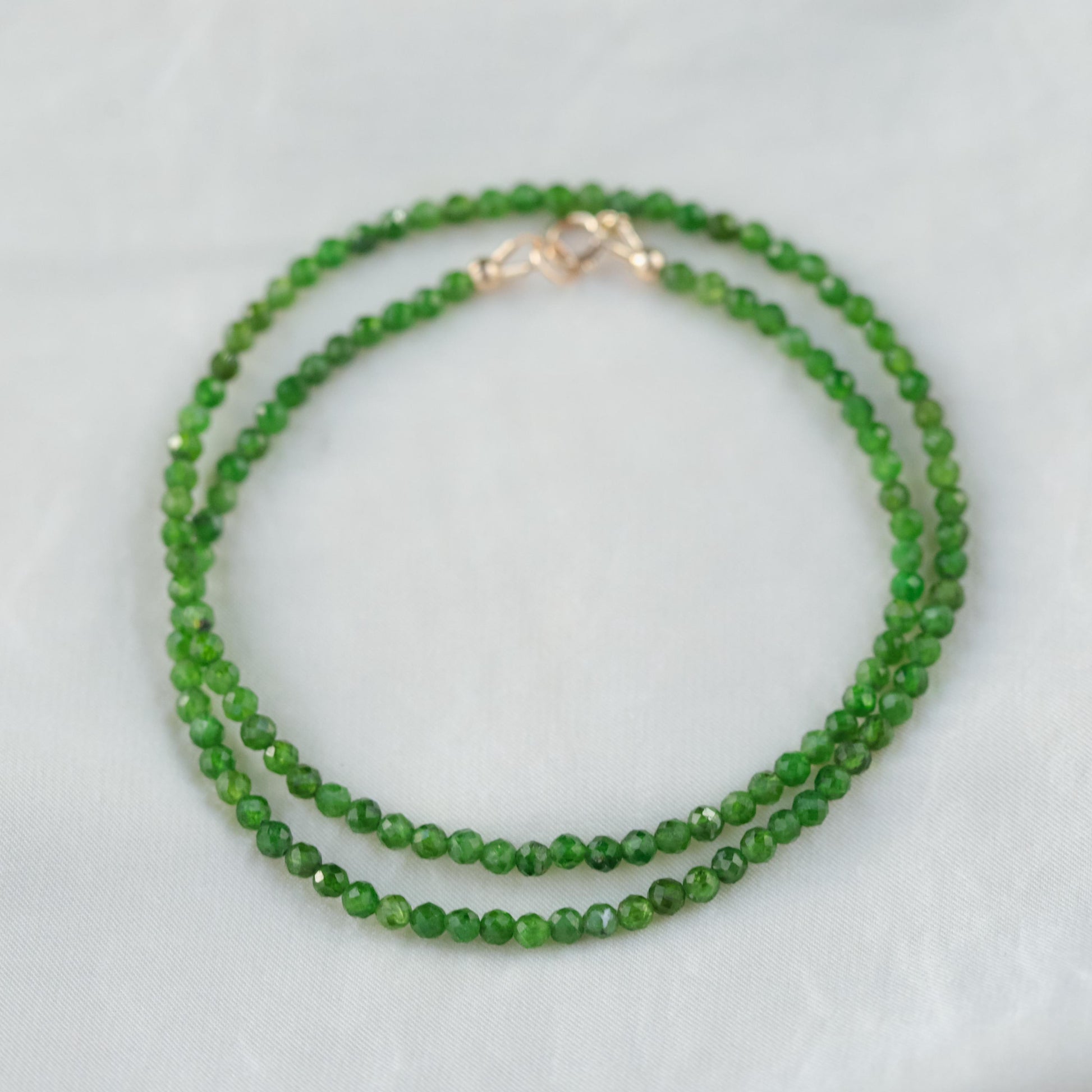 SOLID 14K GOLD Chrome diopside