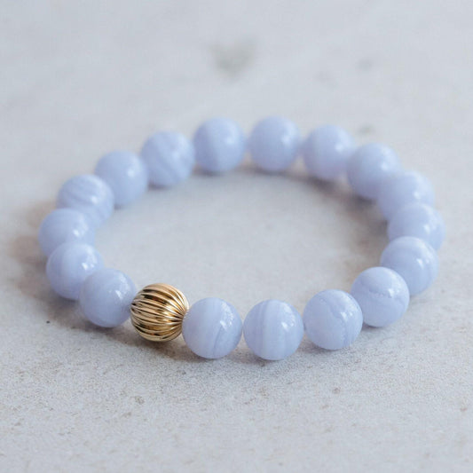 AAAA+ Blue lace agate 10mm, AAAA+ Blue Lace Agate Bracelet, [EBBM1876] AAA+ Blue Lace Agate Bracelet, Blue Lace Agate Beaded Bracelet
