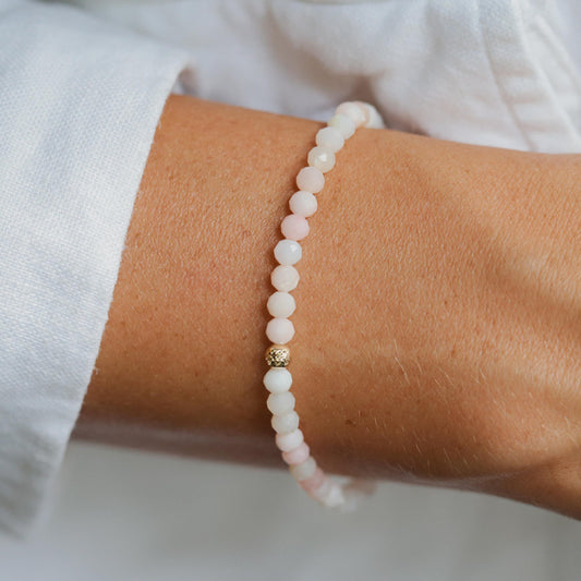 14K Pink Opal bracelet | Pink Opal beaded bracelet | Pink opal beaded bracelet [EBPP1277] | Pink Opal beaded bracelet | natural pink opal
