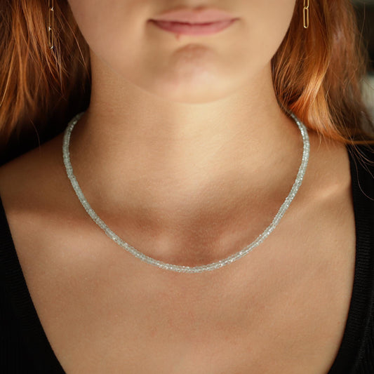 Icy blue aquamarine necklace