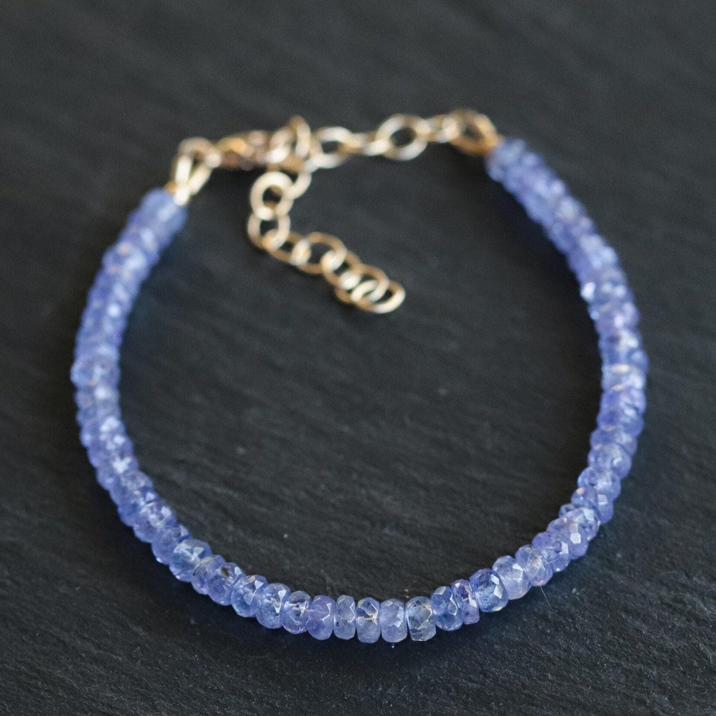 14K GOLD Tanzanite Bracelet, [EBTP1031 ]Violet Flame Energy, gold tanzanite, AAA tanzanite, Third Eye Chakra, Psychic Power, violet gemstone