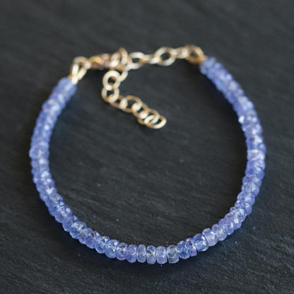 14K GOLD Tanzanite Bracelet, [EBTP1031 ]Violet Flame Energy, gold tanzanite, AAA tanzanite, Third Eye Chakra, Psychic Power, violet gemstone