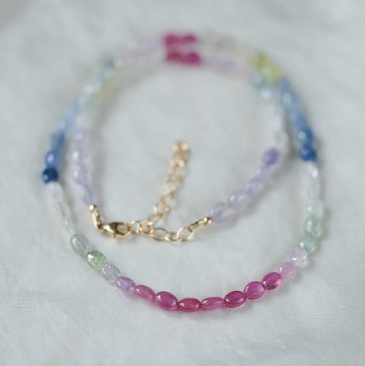 Soft Oval Sapphire Necklace