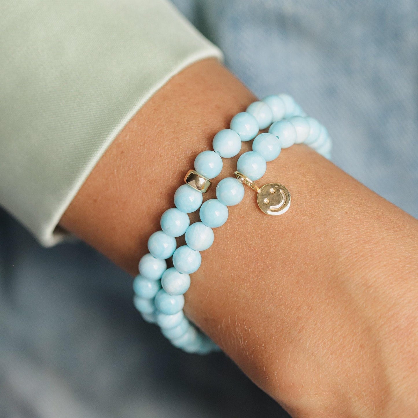 Hemimorphite bracelet 6mm or 8mm