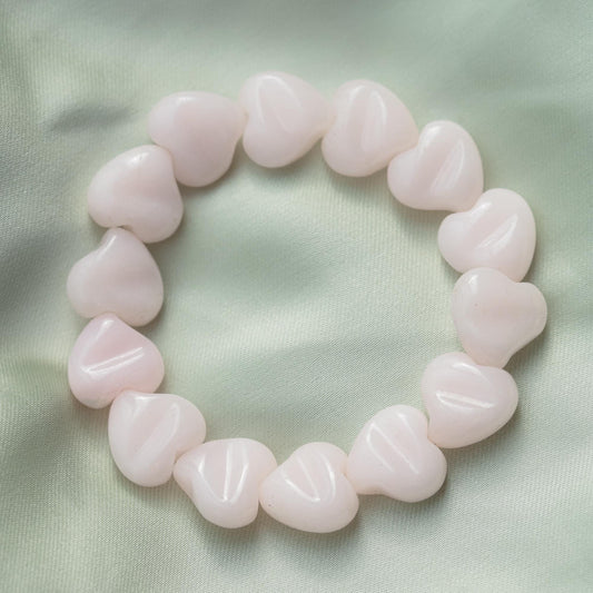 Heart Shaped Pink Mango Calcite Bracelet