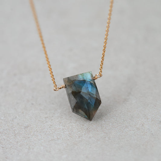 Labradorite Iridescent. power pendant Necklace