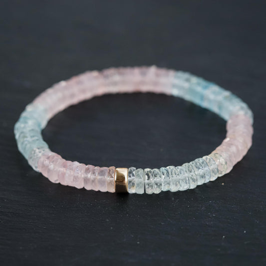 Morganite Beryl Heishi Bracelet