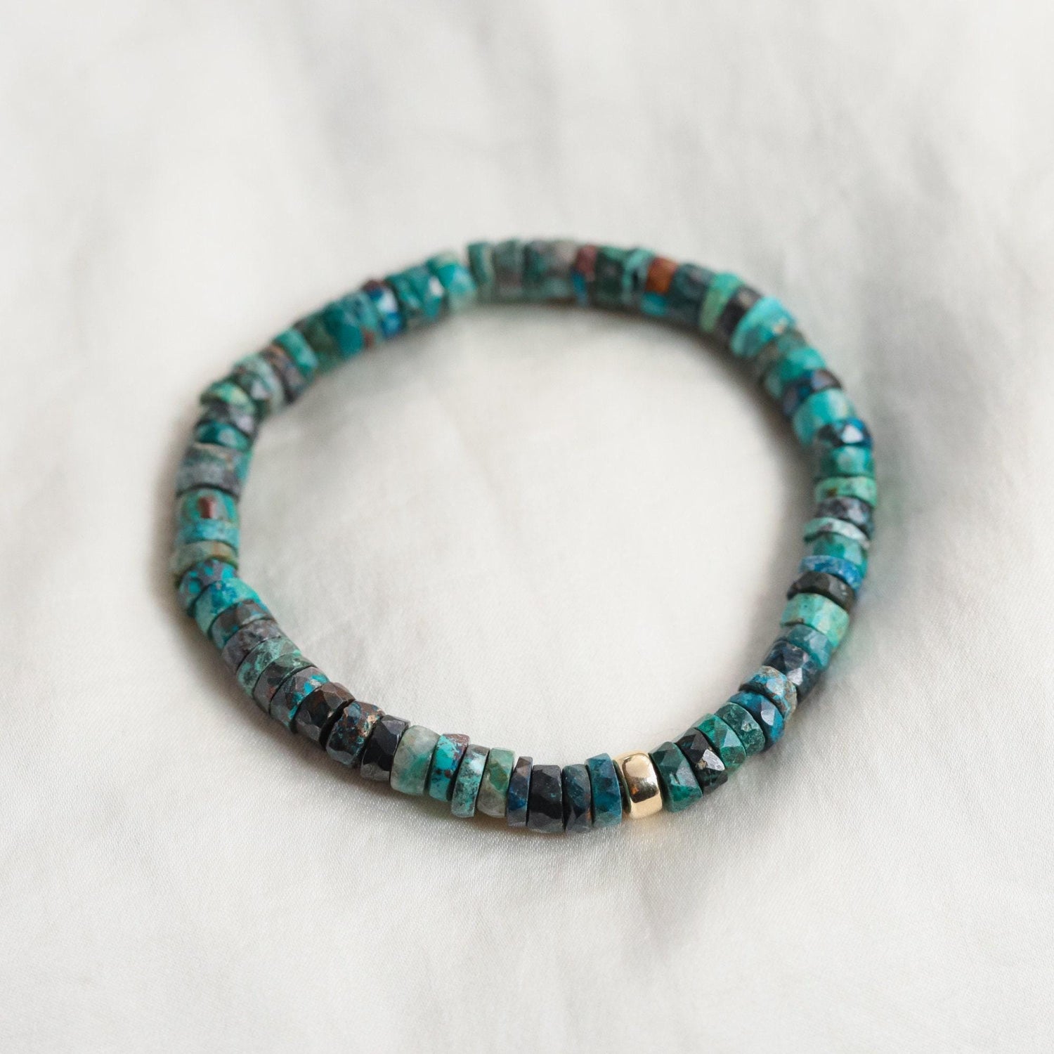 Chrysocolla heishi bracelet