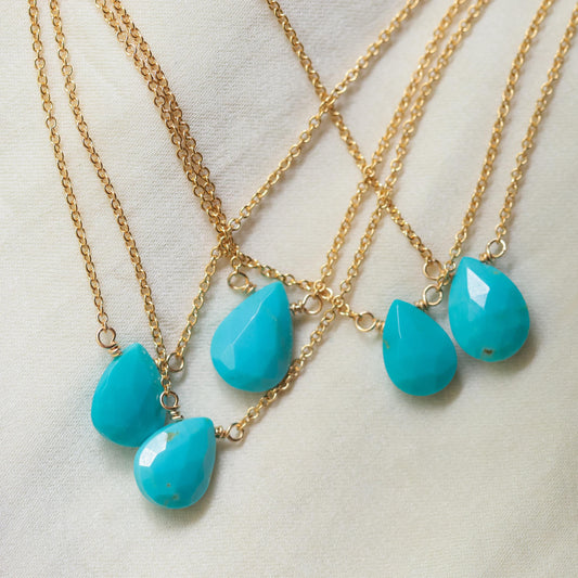 Sleeping Beauty Turquoise, [ENSP1105] Turquoise Necklace, Arizona Turquoise Jewelry, [TBD] December Birthstone | Genuine turquoise