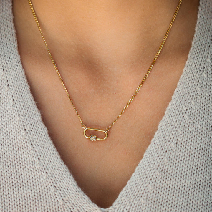 14k gold filled curb chain necklace by Earthly Abundance, showcasing a sturdy, shiny gold chain with a classic curb link design.