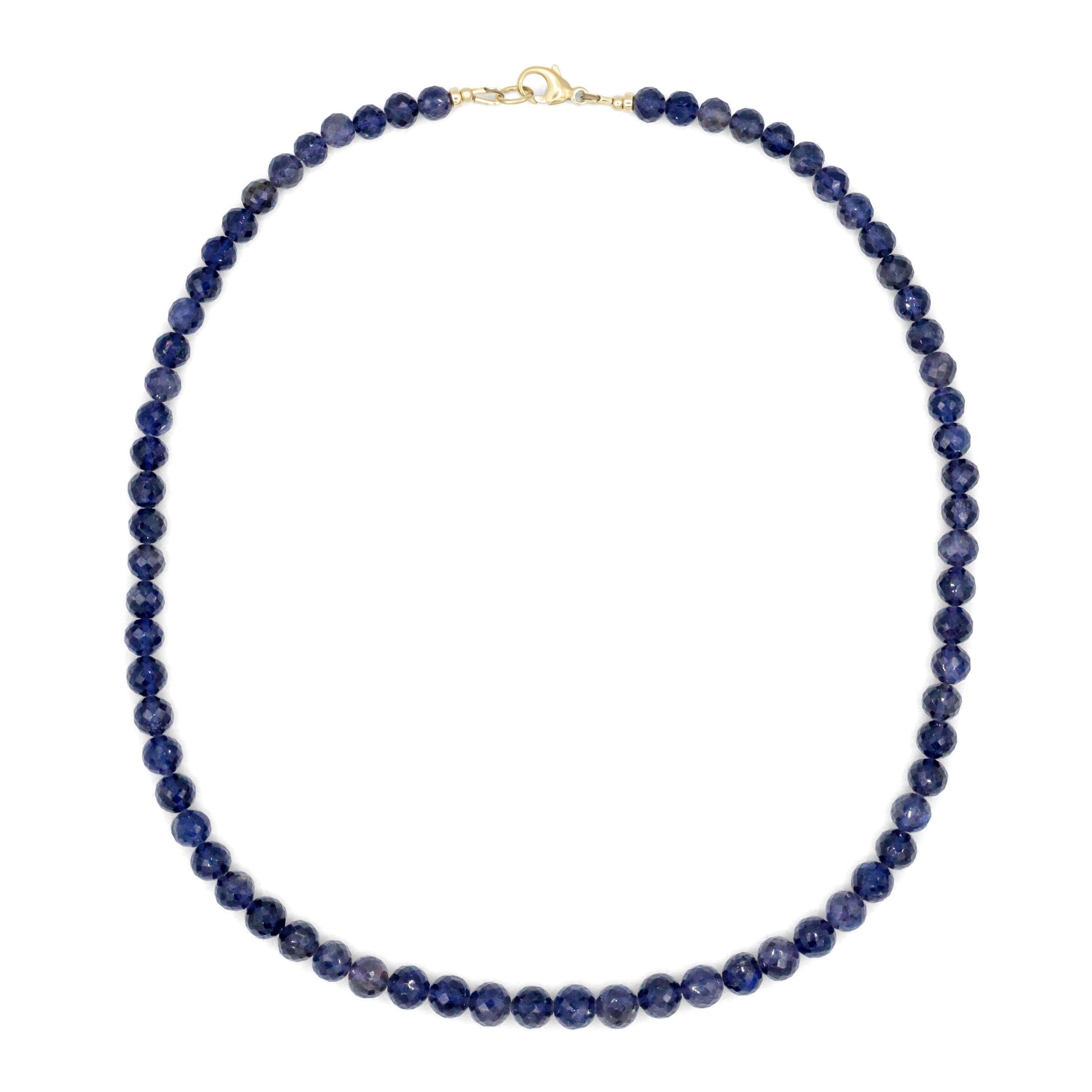 iolite Necklace | AAAA+ Iolite Beaded Necklace | [ENIP1674_LE] Iolite necklace for women | Gemstone Necklace