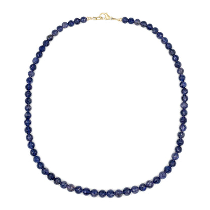 iolite Necklace | AAAA+ Iolite Beaded Necklace | [ENIP1674_LE] Iolite necklace for women | Gemstone Necklace