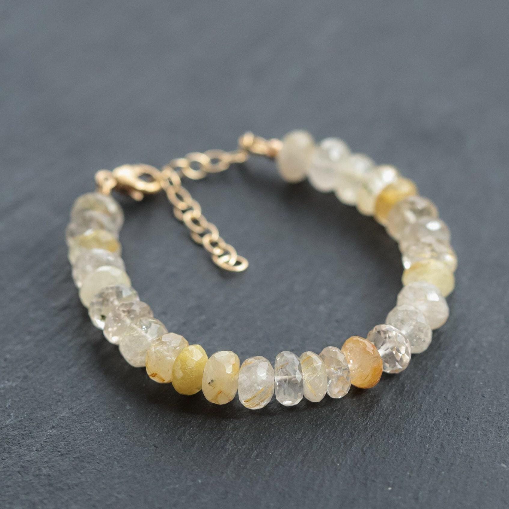 Golden rutilated quartz bracelet