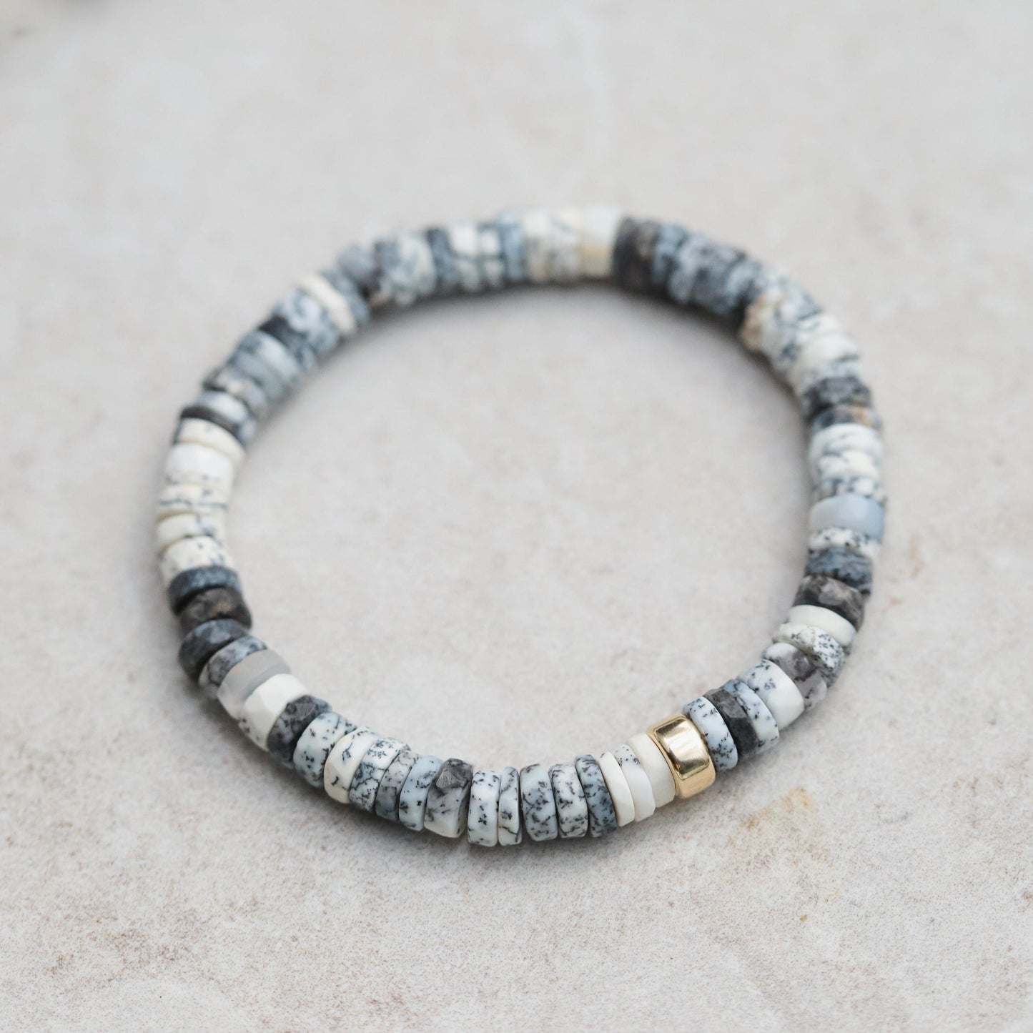 Dendrite Opal Heishi bracelet