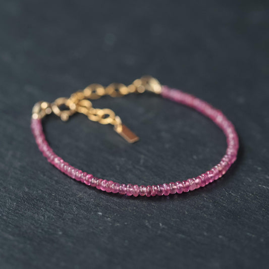 Pink Sapphire bracelet | dainty sapphire jewelry | Micro faceted pink sapphire | genuine pink sapphire | dainty AAA pink sapphire #0160
