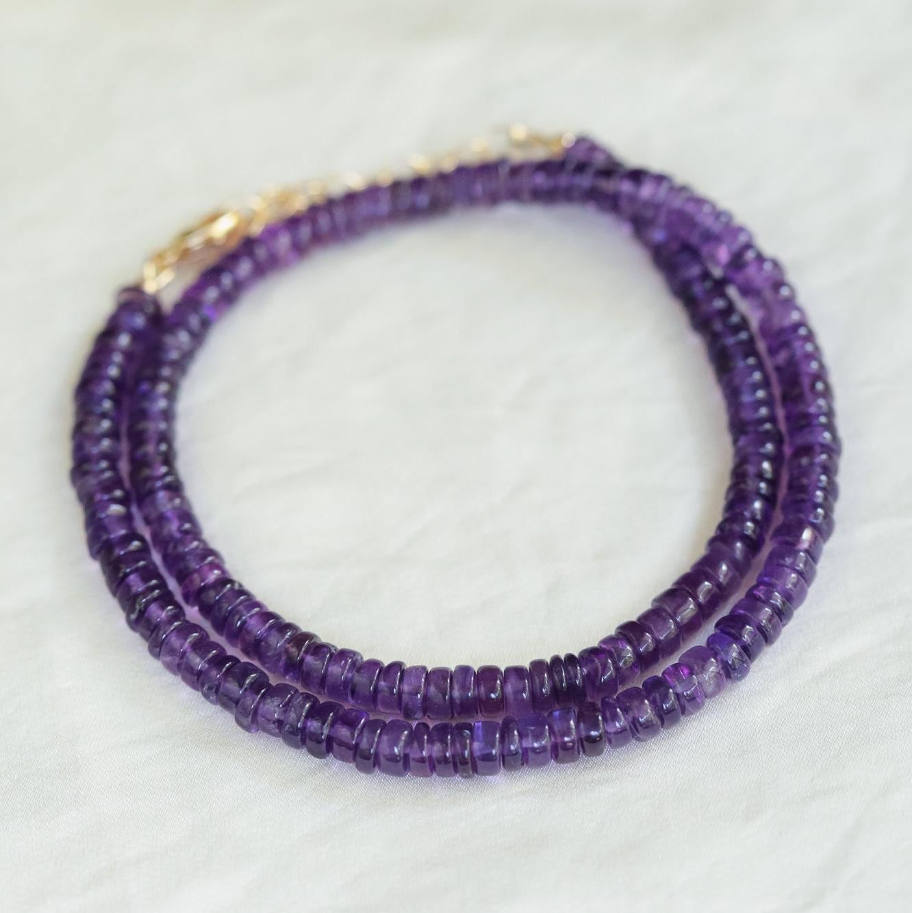 Amethyst Smooth rondel Necklace