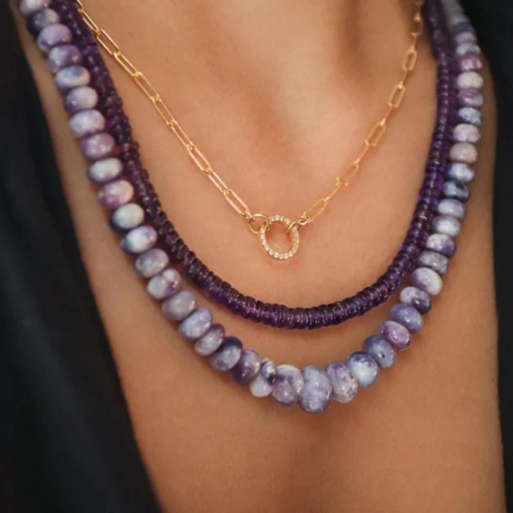 Amethyst Smooth rondel Necklace