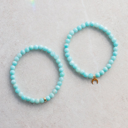 Peruvian amazonite with heart bead